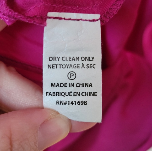 Ramy Brook Jessica Off Shoulder Dress in Fuschia, Size L, Asymmetric Hanky Hem - Picture 7 of 10